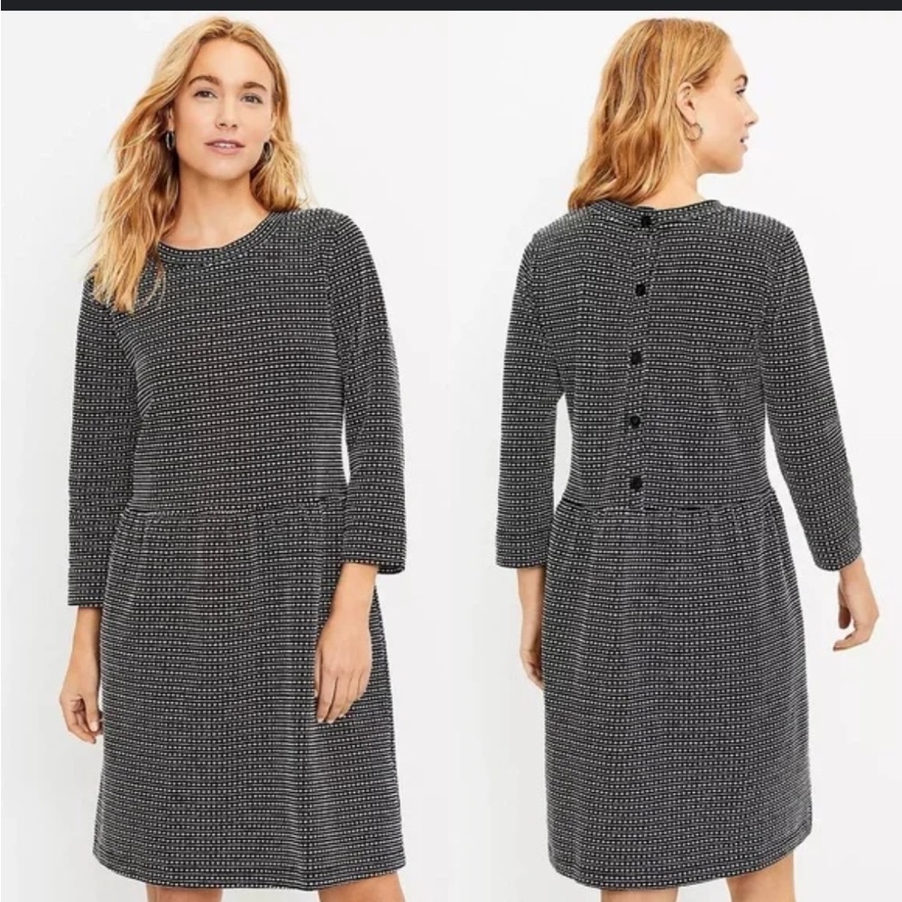Loft Black and White stitched Dress